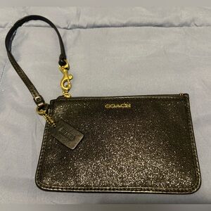 Coach Black Wristlet with Glitter Finish
